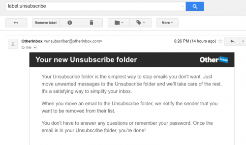 label:unsubscribe