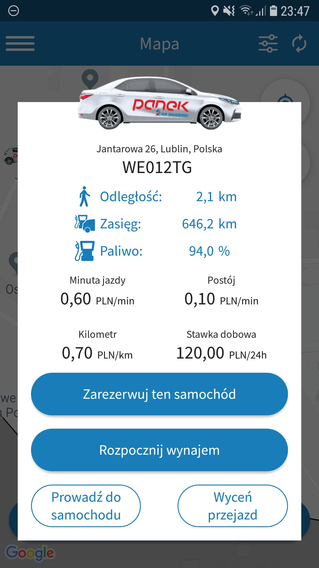 panek aplikacja