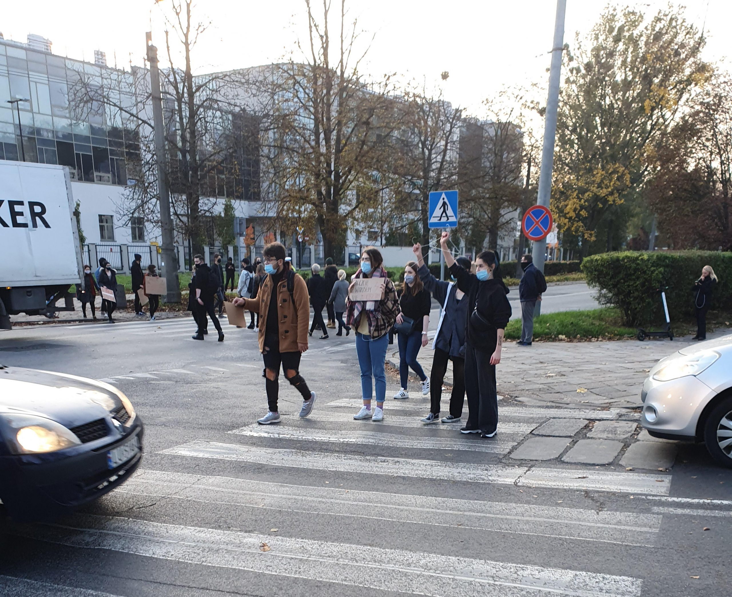 протесты против запрета абортов в Польше, Люблин, блокада