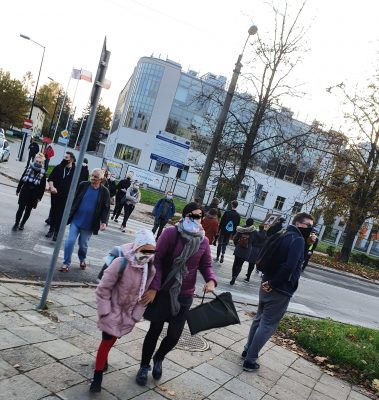 протесты против запрета абортов в Польше, Люблин, блокада